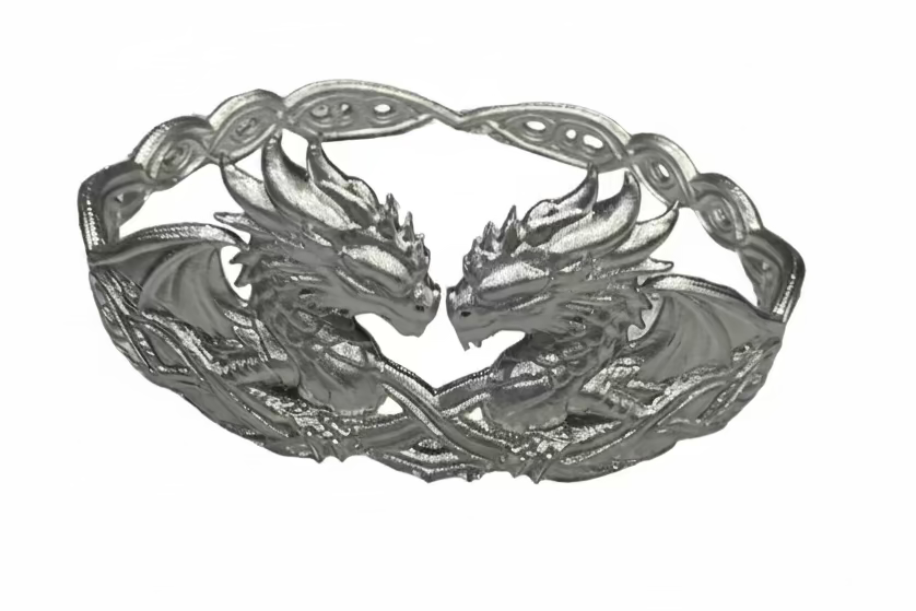 3D Printed Twin Dragon Crown | Metallic Gold & Silver Fantasy Circlet | Cosplay & Ren Faire Tiara